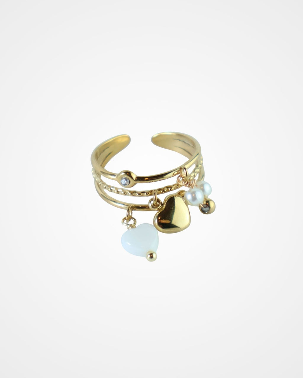 Layered Charms Gold ring