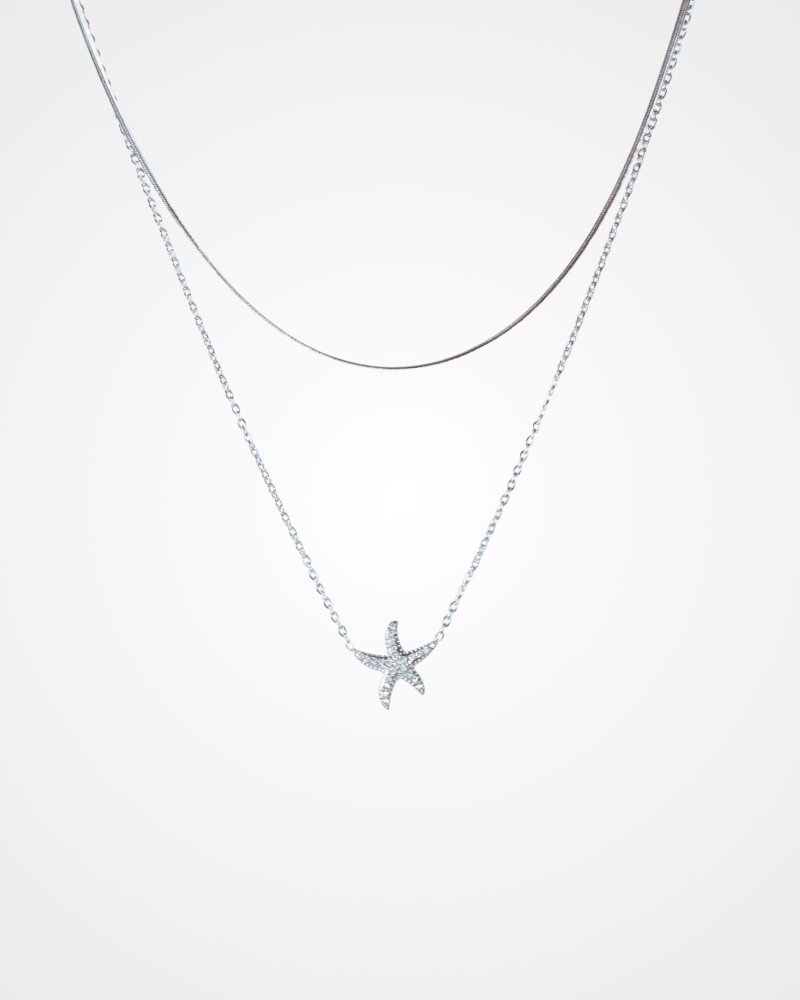 Noche Silver Layered Necklace