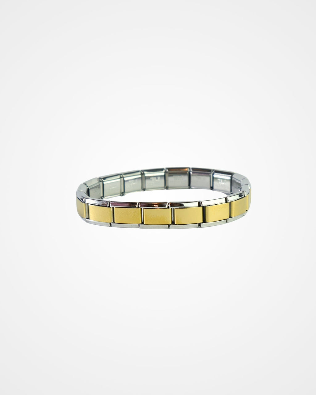 Pulsera Italiana Dorada Bordes Plata