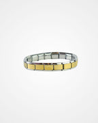Pulsera Italiana Dorada Bordes Plata