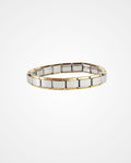 Pulsera Italiana Plata Bordes Dorados