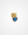 Charm Colgante Corazón Vintage Azul