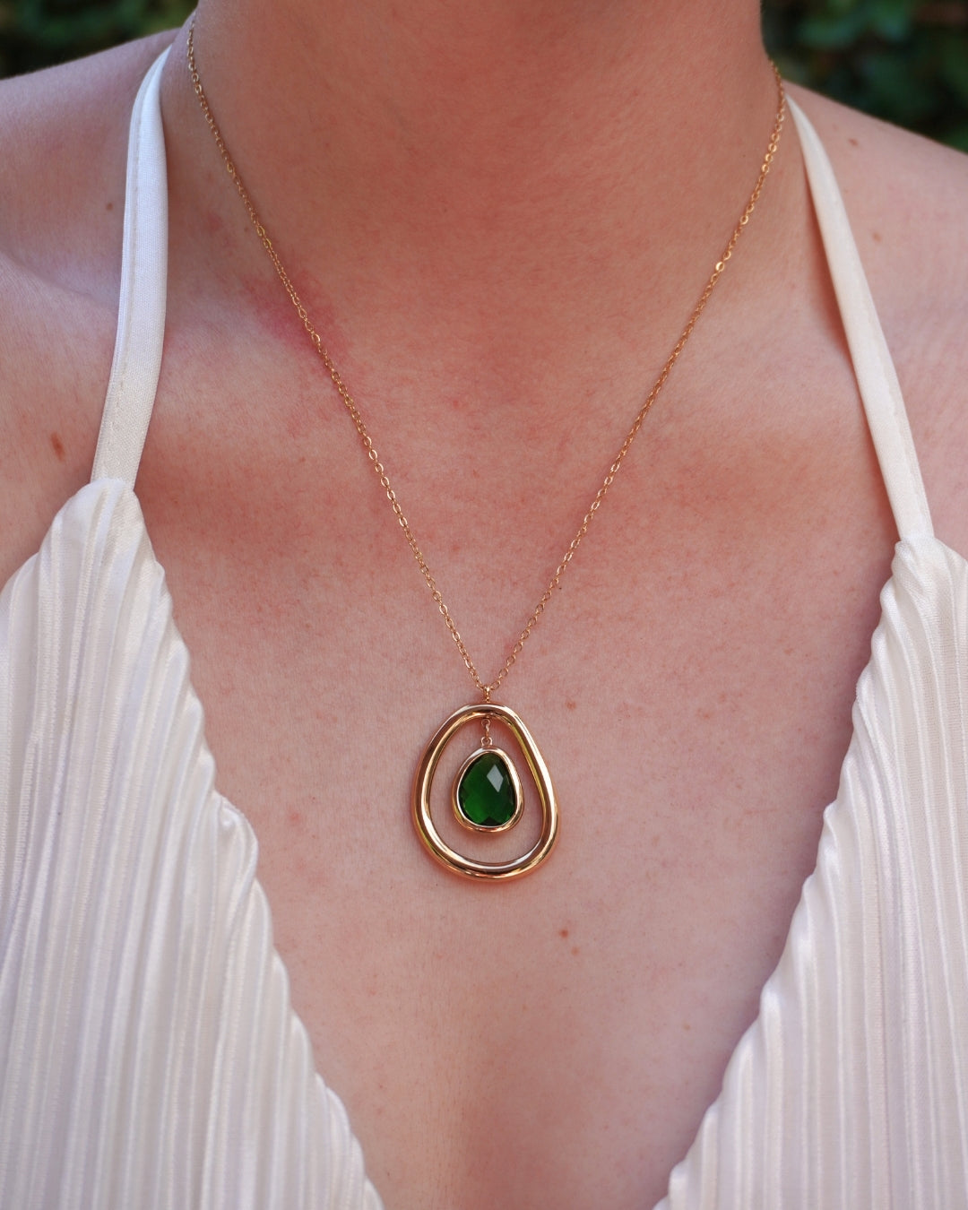 Oval Green Necklace
