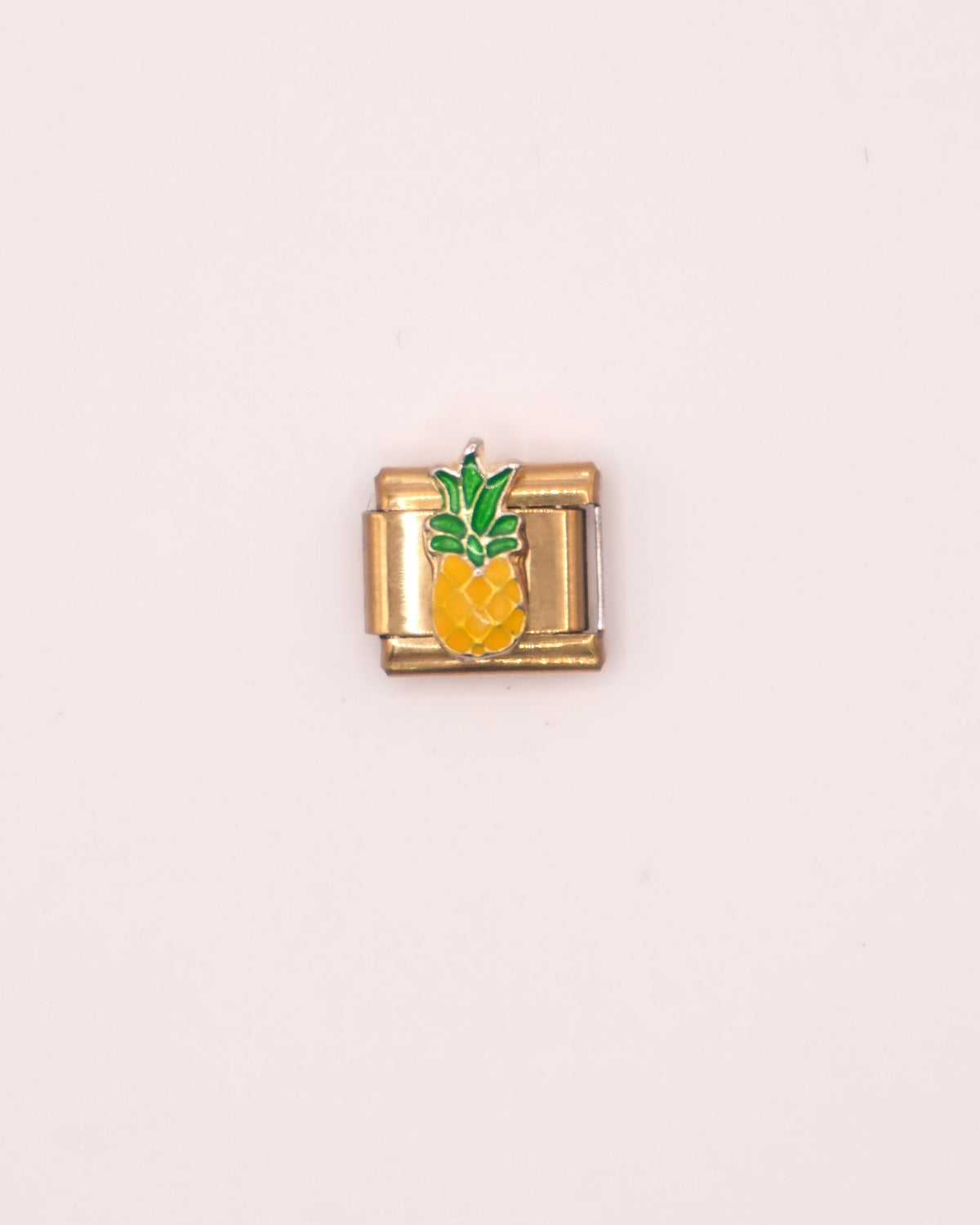 Charm Piña de Acero Inoxidable dorado para Brazalete Italiano