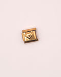 Charm Corazón en relieve de Acero Inoxidable dorado para Brazalete Italiano