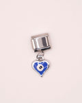 Charm Ojito Corazón de Acero Inoxidable plateado para Brazalete Italiano