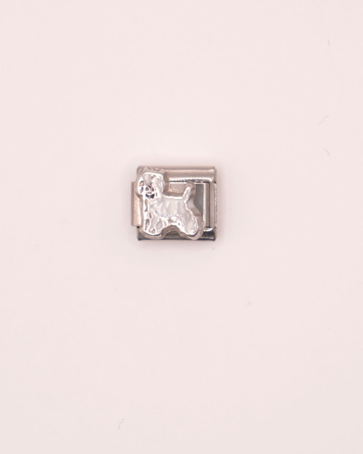 Charm Poodle de Acero Inoxidable plateado para Brazalete Italiano