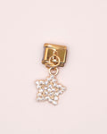 Charm Estrella Colgante de Acero Inoxidable dorado para Brazalete Italiano