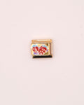 Charm Fresa Mod. O2 de Acero Inoxidable dorado para Brazalete Italiano