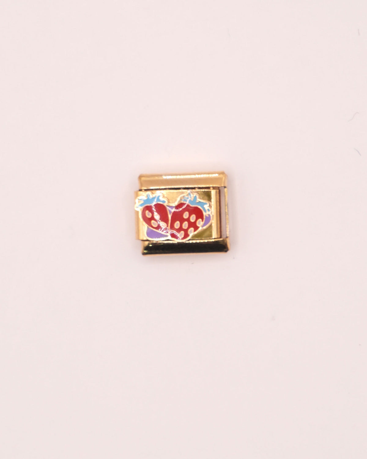 Charm Fresa Mod. O2 de Acero Inoxidable dorado para Brazalete Italiano