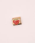 Charm Fresa Mod. O3 de Acero Inoxidable dorado para Brazalete Italiano