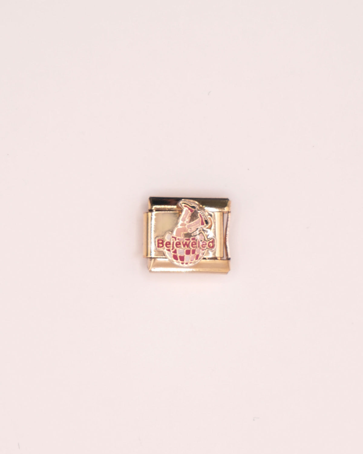 Charm Bejeweled de Acero Inoxidable Dorado para Brazalete Italiano