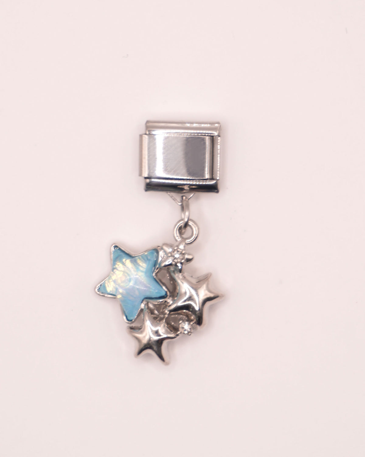 Charm Colgante de Estrellas Multicharm de Acero Inoxidable Plateado para Brazalete Italiano
