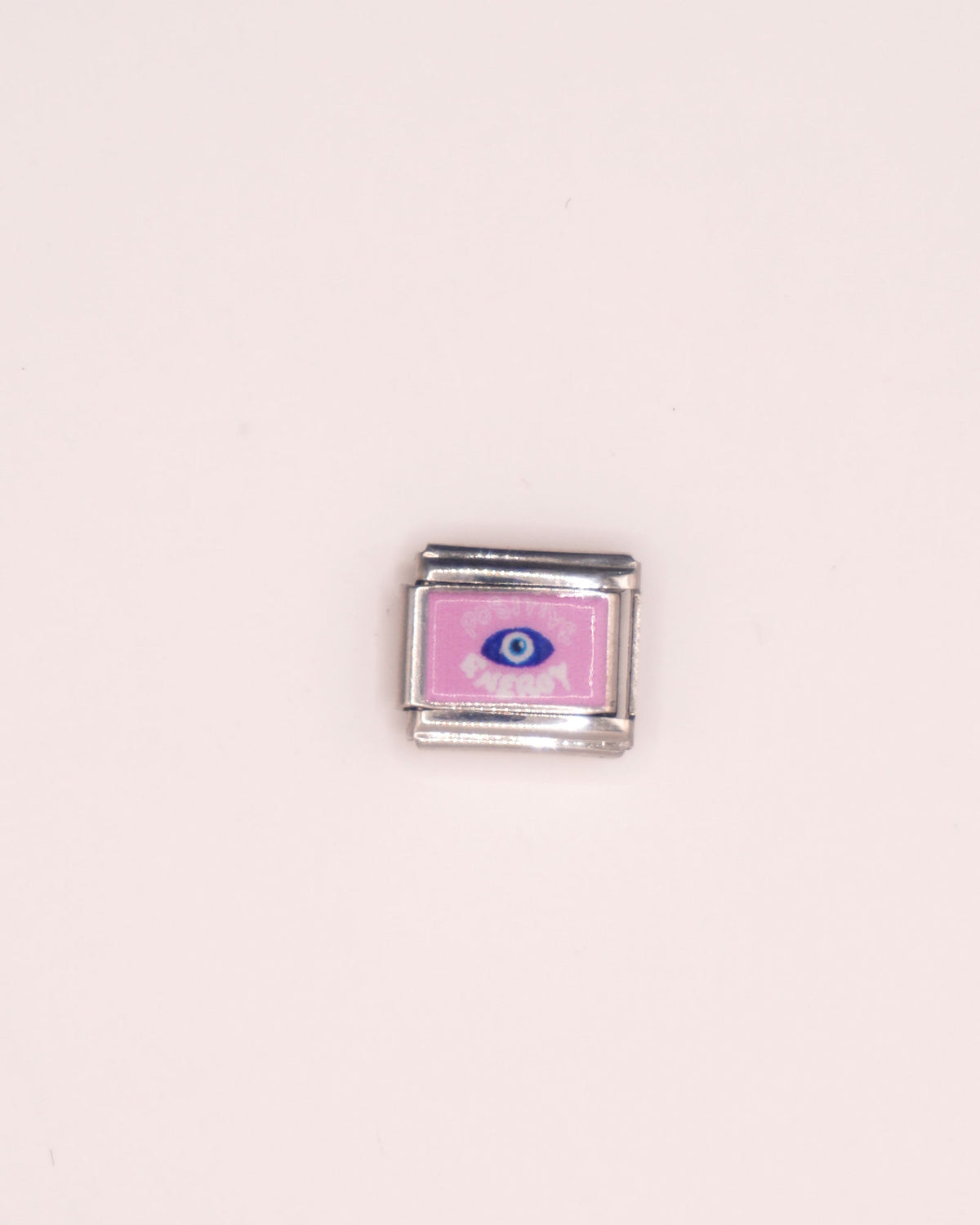 Charm Energia Positiva de Acero Inoxidable Plateado para Brazalete Italiano