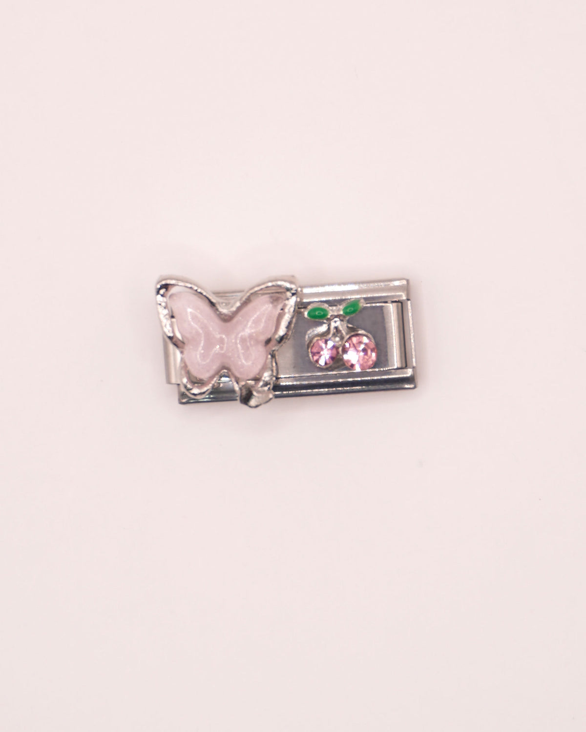 Charm Maxi Mariposa de Acero Inoxidable plateado para Brazalete Italiano