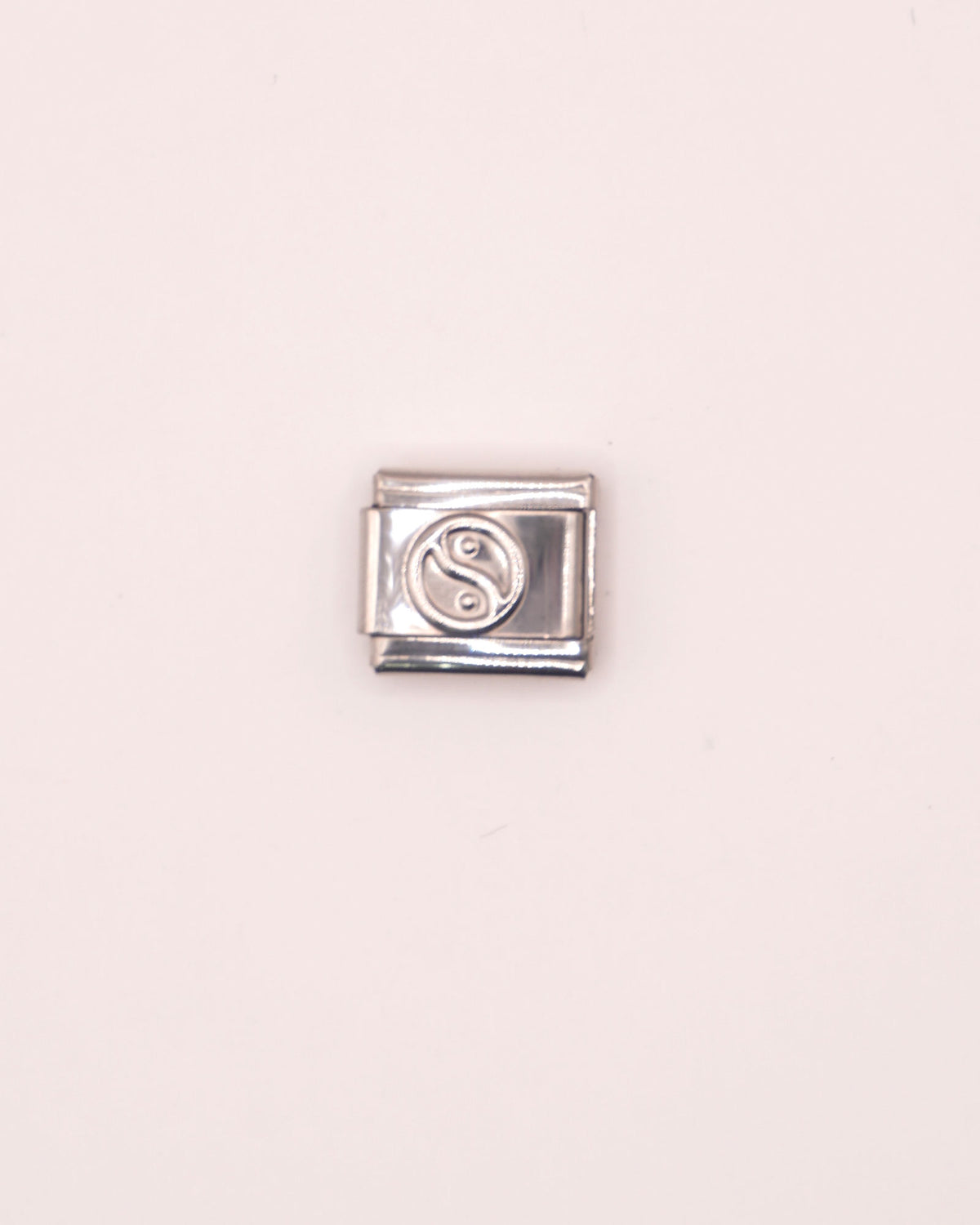 Charm Yin yang de Acero Inoxidable plateado para Brazalete Italiano