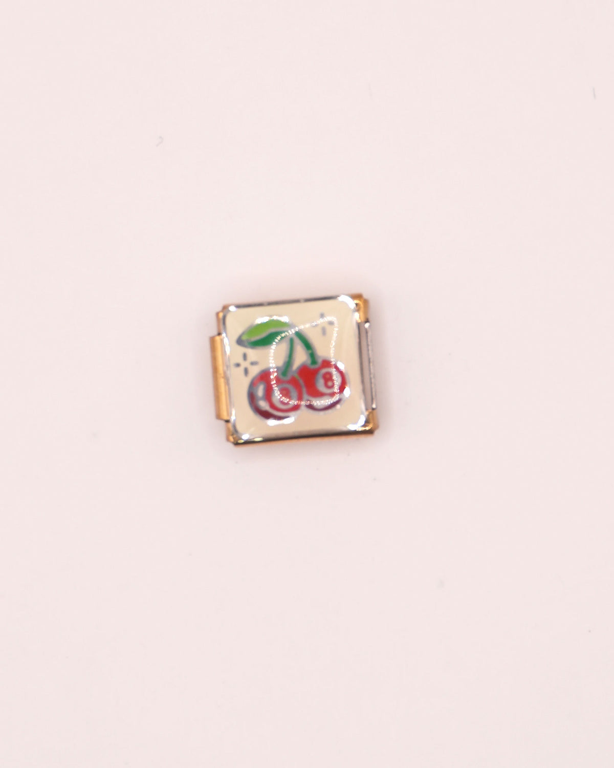 Charm Cherry 06 de Acero Inoxidable dorado para Brazalete Italiano