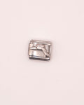Charm Pez Espada de Acero Inoxidable Plateado para Brazalete Italiano
