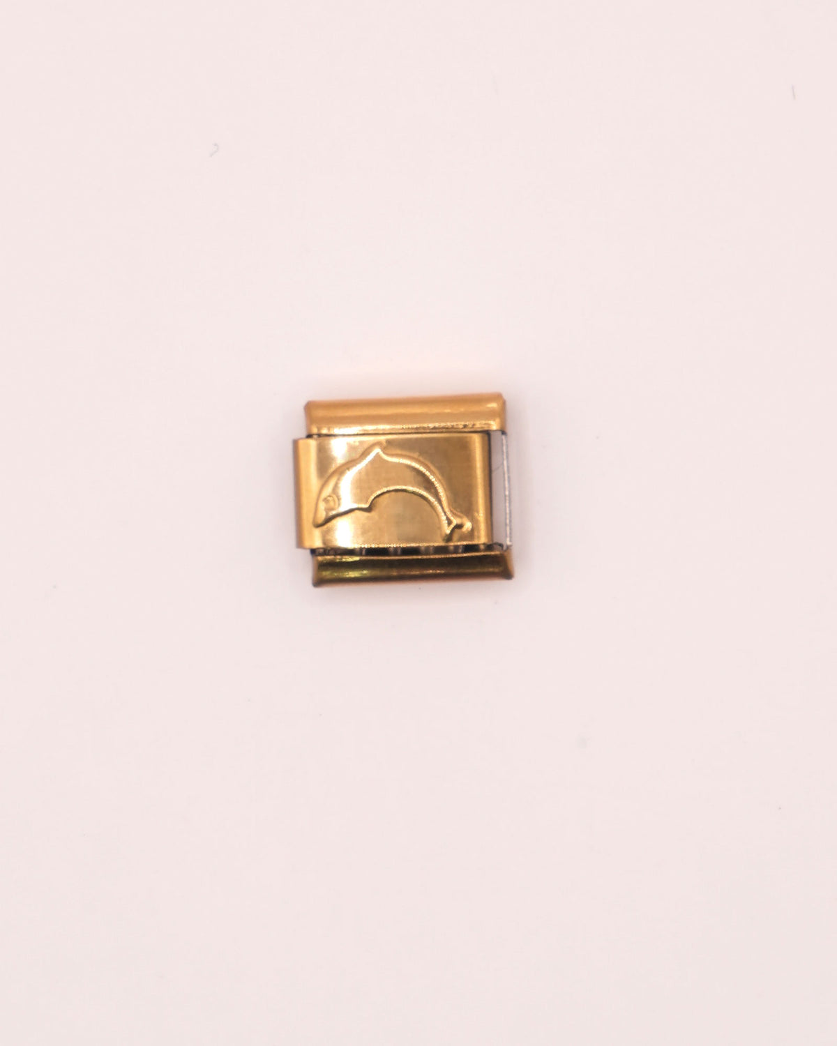 Charm Delfin de Acero Inoxidable dorado para Brazalete Italiano