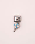 Charm Caramelo de Acero Inoxidable Plateado para Brazalete Italiano