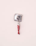 Charm Pez Rojo de Acero Inoxidable Plateado para Brazalete Italiano