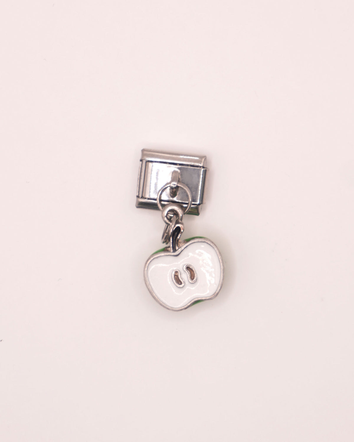 Charm Manzana de Acero Inoxidable Plateado para Brazalete Italiano