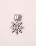 Charm Timón de Acero Inoxidable Plateado para Brazalete Italiano