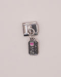 Charm Placa Colgante de Acero Inoxidable plateado para Brazalete Italiano