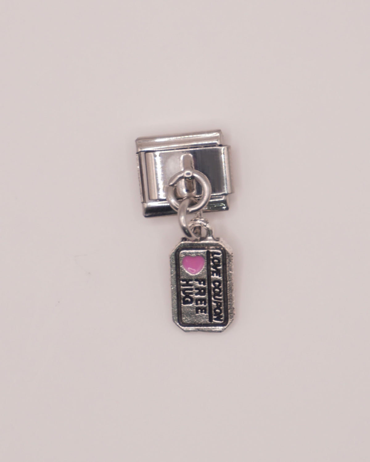 Charm Placa Colgante de Acero Inoxidable plateado para Brazalete Italiano