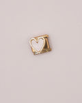 Charm Corazón Nacar Rosa de Acero Inoxidable plateado para Brazalete Italiano