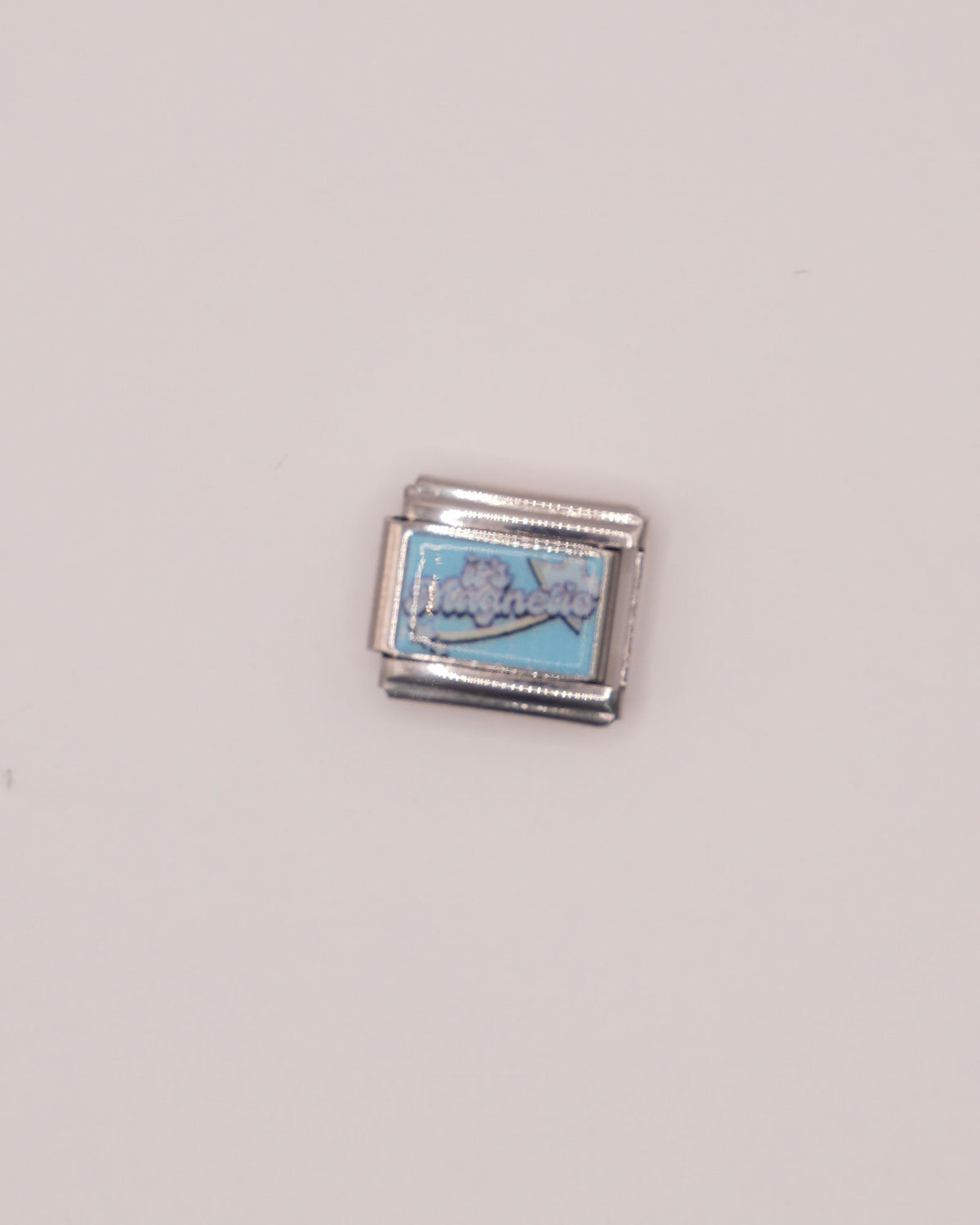 Charm Vintage Azul de Acero Inoxidable plateado para Brazalete Italiano