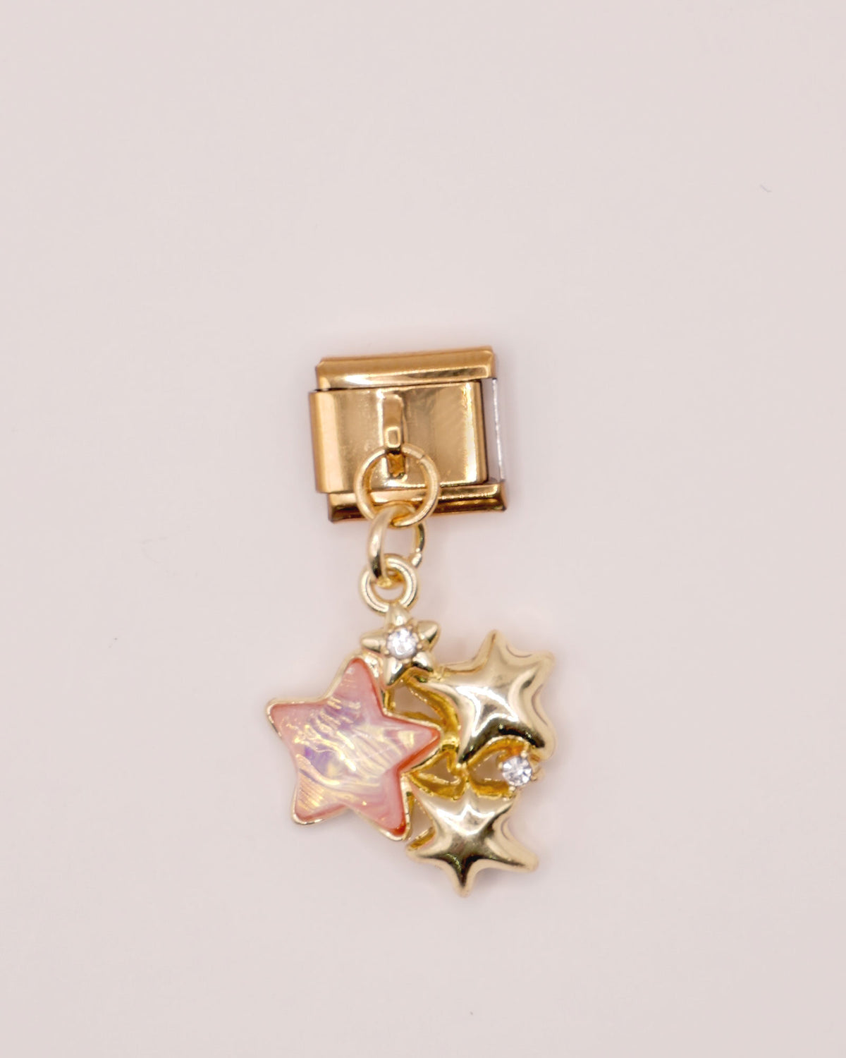 Charm Lluvia de Estrellas de Acero Inoxidable Dorado para Brazalete Italiano
