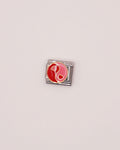 Charm Yin Yang rosa de Acero Inoxidable plateado para Brazalete Italiano