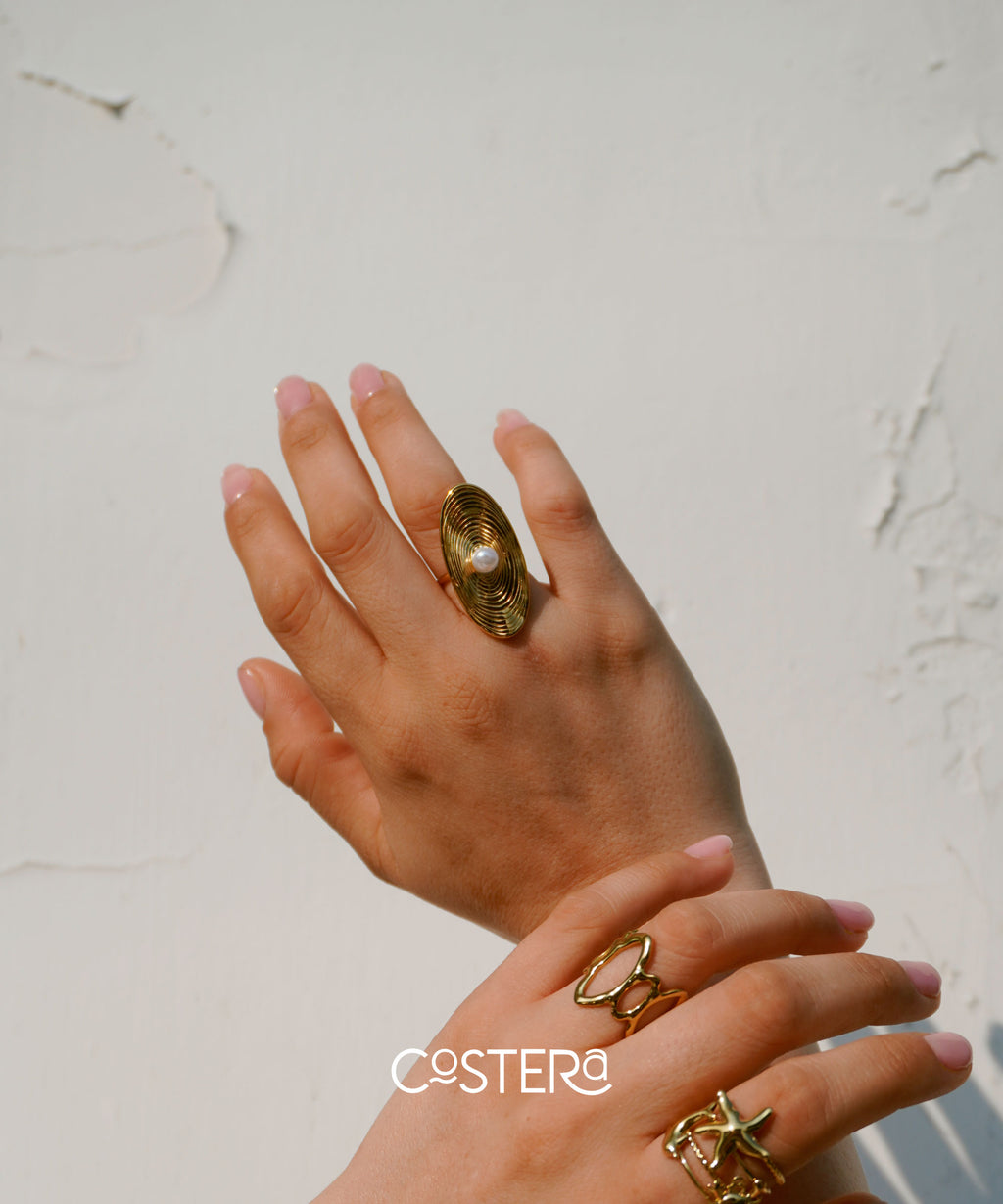 Salted Gold ring